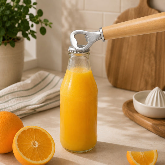 Stainless Steel Bottle Opener with Wooden Handle – Heavy-Duty Bar Tool