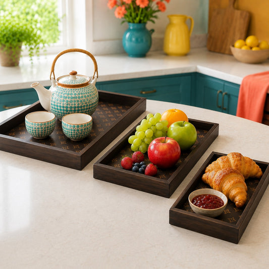 3-Piece Tray Set – Multipurpose Serving Trays for Kitchen, Dining & Home