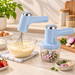 1Pc Electric Egg Beater & Food Mixer – Portable Rechargeable Mini Chopper