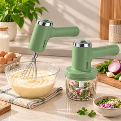 1Pc Electric Egg Beater & Food Mixer – Portable Rechargeable Mini Chopper