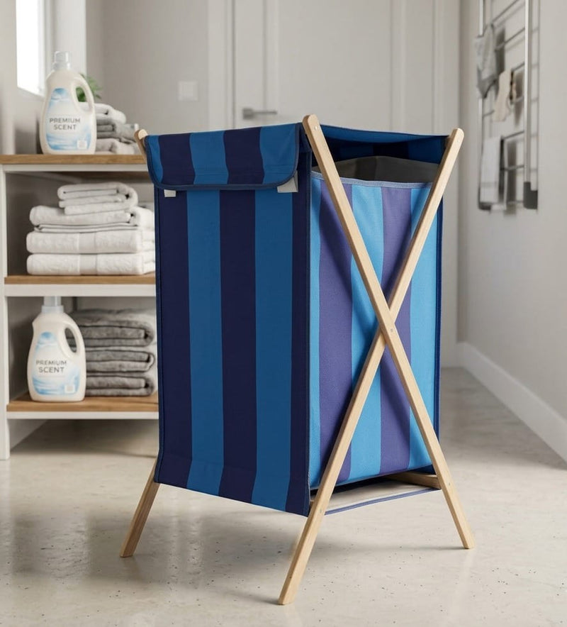 Assorted Bamboo Laundry Hamper – Foldable Clothes Basket with Fabric Liner & Lid