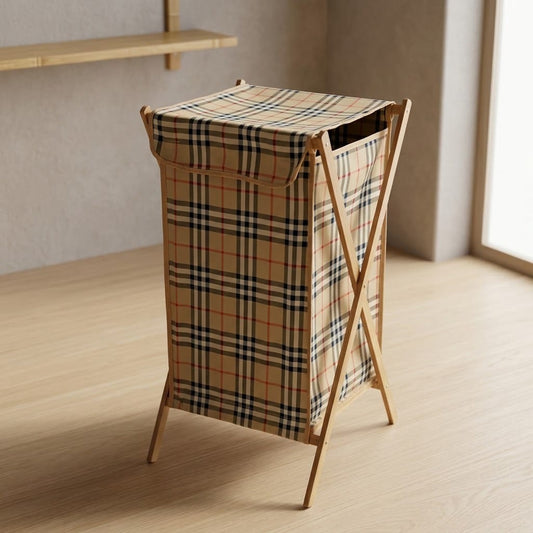 Assorted Bamboo Laundry Hamper – Foldable Clothes Basket with Fabric Liner & Lid