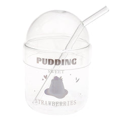 Soda Glass – Transparent with Dome Lid & Straw
