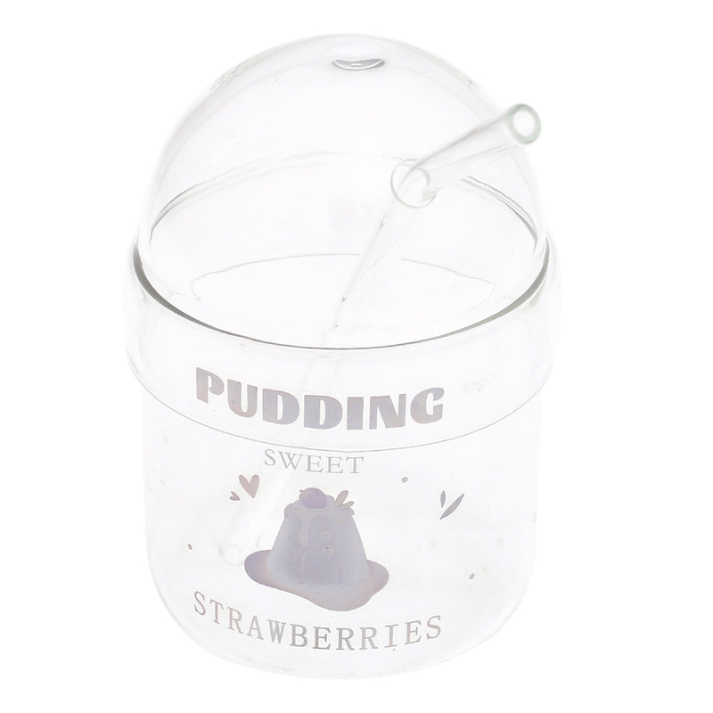 Soda Glass – Transparent with Dome Lid & Straw - Habitt