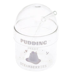 Soda Glass – Transparent with Dome Lid & Straw