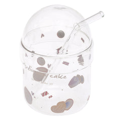 Soda Glass – Transparent with Dome Lid & Straw