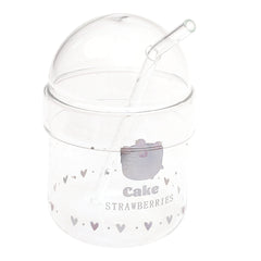 Soda Glass – Transparent with Dome Lid & Straw