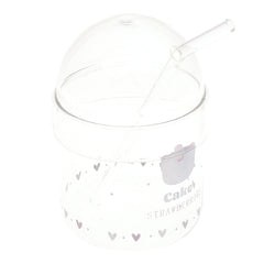 Soda Glass – Transparent with Dome Lid & Straw