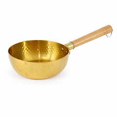 Golden Sauce Pan with Wooden Handle – Dot Style (16 cm / 18 cm)