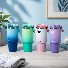 Assorted Premium Insulated Travel Tumbler with Handle | Stylish Hot & Cold Drink Cup