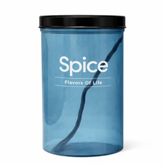 Kleeyo Blue Spice Storage Jar with Black Lid – Multipurpose Container for Coffee, Sugar, Tea & Kitchen Spices - Habitt