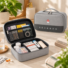 Medicine Pouch Grey | Portable Medicine Storage Organizer