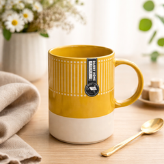 380ml Yellow Mug – Modern Pattern Coffee Mug - Habitt