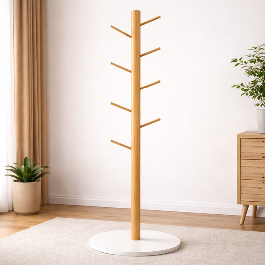 Metal Clothes Rack Bracket with Circular Base – Gold Accent Coat & Hat Stand - Habitt