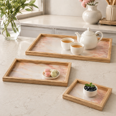 3-Piece Tray Set – Multipurpose Serving Trays for Kitchen, Dining & Home