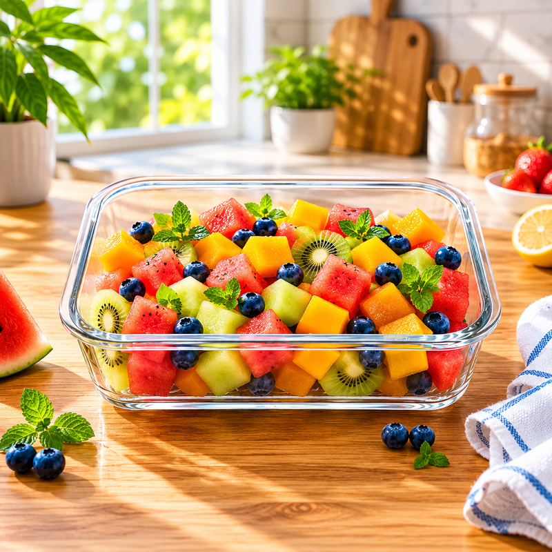 1.16L Rectangular Clear Glass Baking & Serving Dish – Durable Heat-Resistant 199×146 mm Glassware (1 Pc)