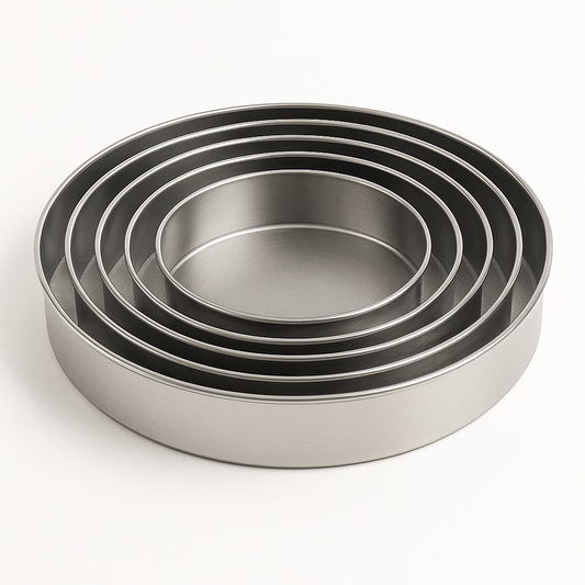 6-Piece Round Strainer Set – Stainless Steel Flour & Powder Sieve