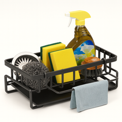 Heavy-Duty Iron Sink Rack for Organized Dishwashing Storage & Quick Drainage