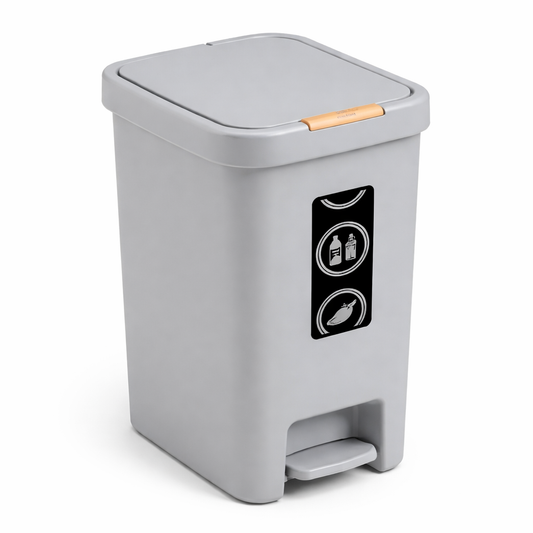 Square Pedal Trash Bin – Modern Step-On Dustbin 8L, 10L & 15L - Habitt