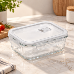 Glass Food Storage Dish with Locking Lid – 1000ml