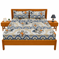 Classic Moroccan Trellis Double Bed Sheet – Elegant Geometric Floral Design