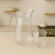 Silver-Tinted 7-Piece Water Set – 1.4 L Jug with 340 ml Glasses (Premium Coloured Glassware) - Habitt