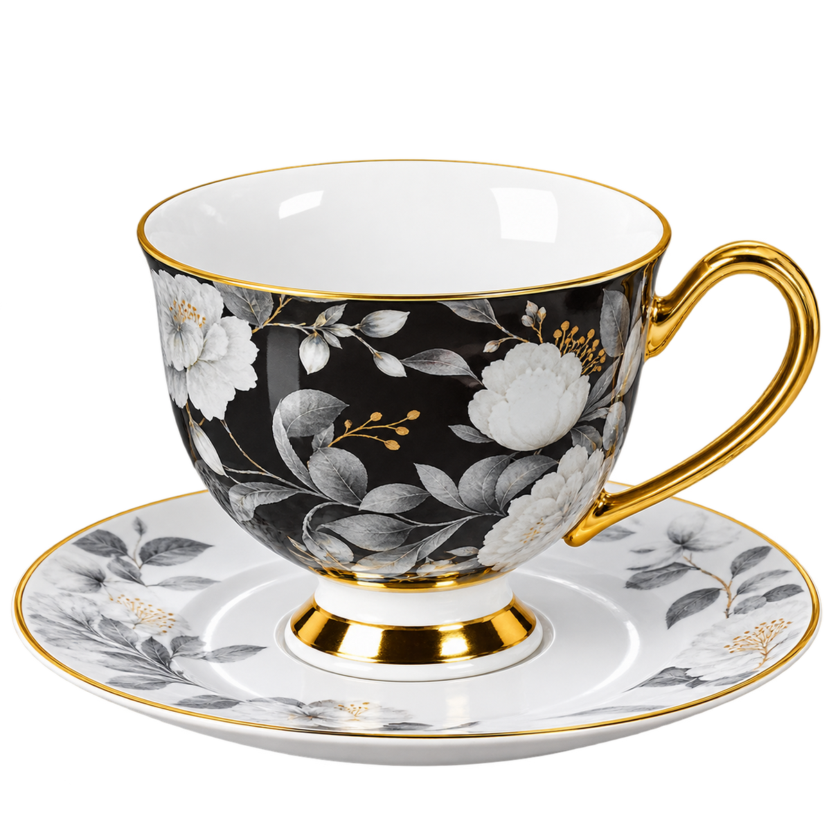 12 PCS Premium Cup & Saucer Set – Stylish Tea & Coffee Set