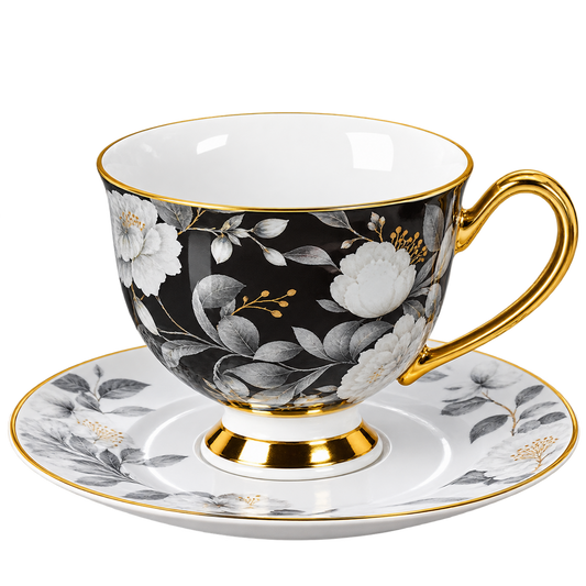 12 PCS Premium Cup & Saucer Set – Stylish Tea & Coffee Set