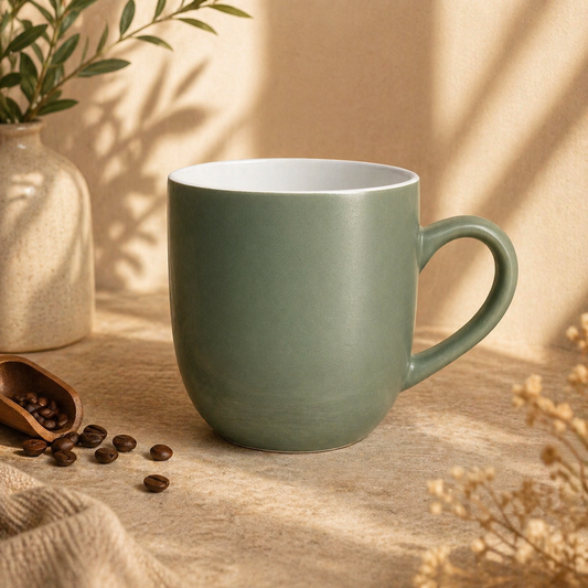 Sage Green Ceramic Coffee Mug – Minimalist Matte Finish Tea Cup for Modern Kitchen & Office - Habitt