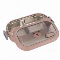 2-Partition Stainless Steel Lunch Box – Leak-Resistant Bento Box for Office, School & Travel