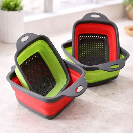 Drain Basket – Foldable Silicone Kitchen Strainer with Handle