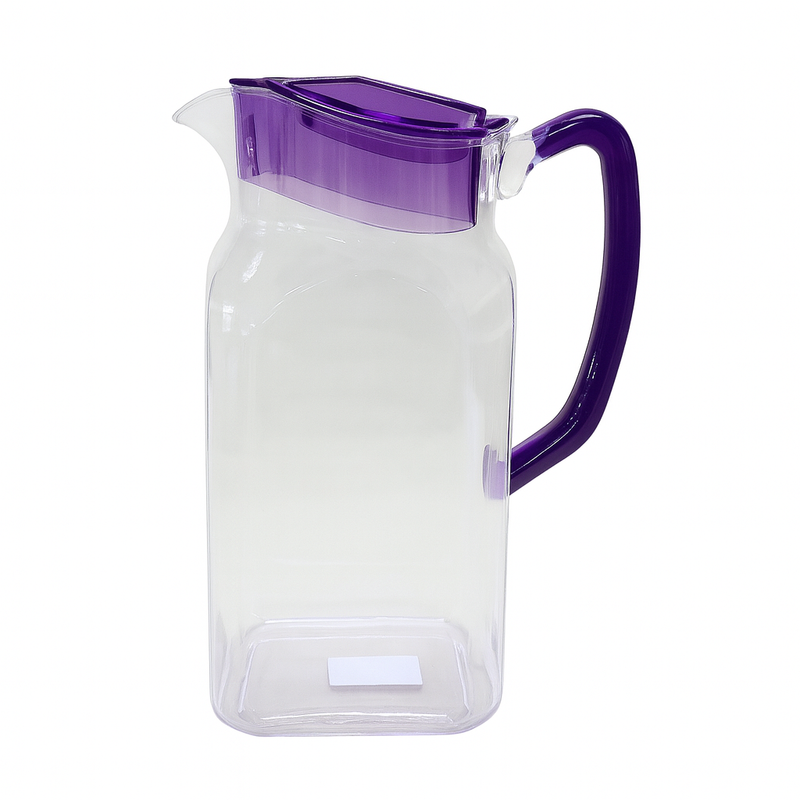 SQ Jug 1900ml – Available in Sky Blue, Purple, Orange, Clear, Amber & Blue | Premium Polycarbonate Square Pitcher - Habitt