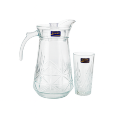 Star-Cut Premium Glass Water Set – 7-Piece Set (1.7 L Jug + 278 mL Glasses)