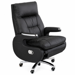 Turbo Executive Recliner Chair in Black Leatherette with Adjustable Backrest & Plush Cushioning – Premium Office & Home Comfort Seating - Habitt