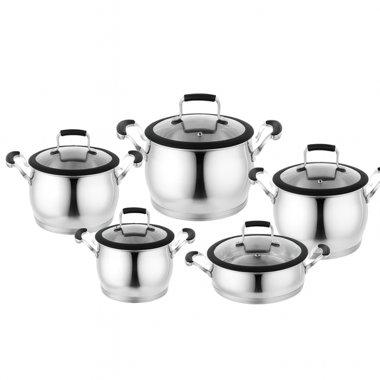 Premium 10-Piece Stainless Steel Cookware Set – Complete Kitchen Essentials