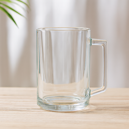 560 ml Large Clear Glass Mug – Heavy-Duty Beverage Mug for Water, Juice, Coffee, Shakes & Daily Use (1 Pc)