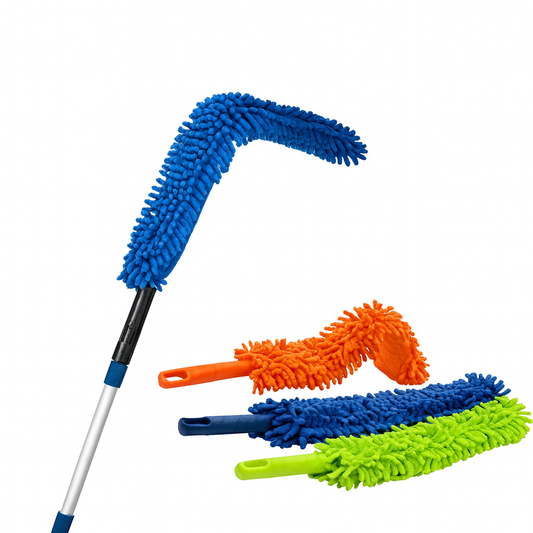1Pc Flexible Fan Duster with Extendable Handle (Assorted)  – Microfiber Cleaning Brush