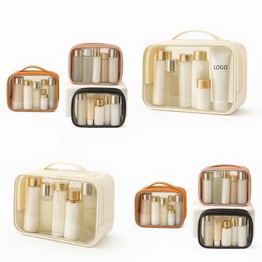 1Pc Transparent Toiletry Pouch (Assorted) | Waterproof Travel Makeup &amp; Storage Bag Set