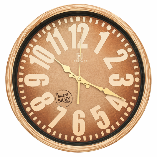 Heritage Oxford 14-Inch Vintage Wall Clock – Antique Roman Numeral Design with Rustic Bronze Plastic Frame - Habitt