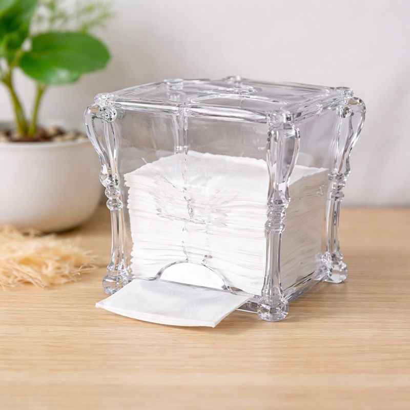 Acrylic Makeup Wipes Container – Clear Cotton Pad &amp; Tissue Storage Box