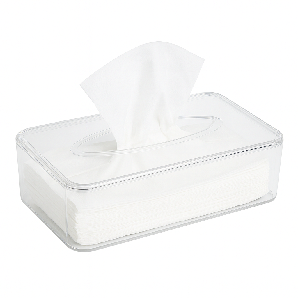 Acrylic Tissue Box – Clear Modern Dispenser