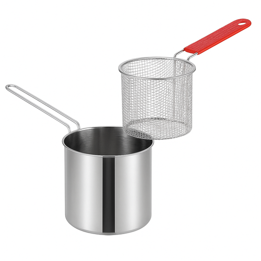 Stainless Steel Oil Strainer Pot with Fry Basket – Multi-Purpose Deep Frying Tool