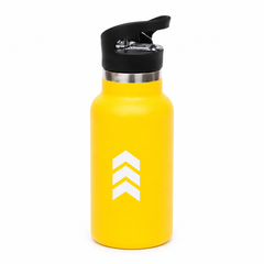 Matte Yellow Stainless Steel Insulated Water Bottle – Leakproof Reusable Sports & Travel Flask with Carry Handle Lid - Habitt