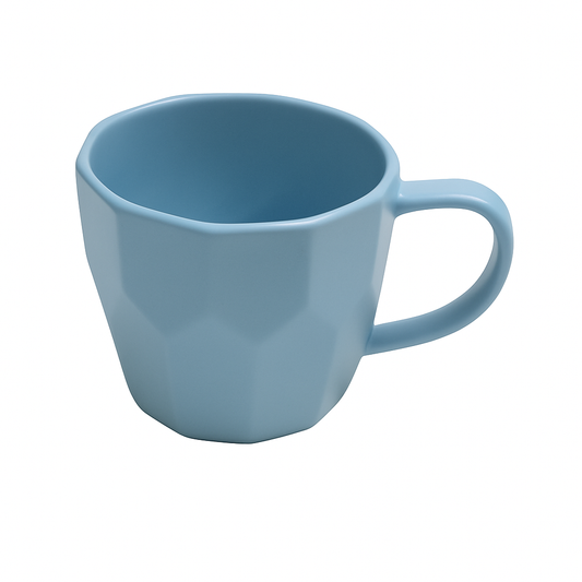 Matte blue Geometric Ceramic Mug – Modern Coffee & Tea Cup