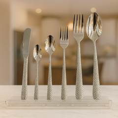 Three Color Textured Stainless Steel Spoon & Cutlery Set