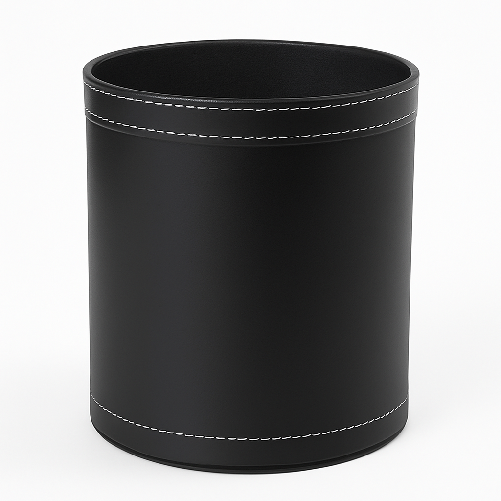 Leather Dustbin – Single Loose Design with Contrast Stitching