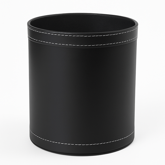 Leather Dustbin – Single Loose Design with Contrast Stitching