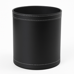 Leather Dustbin – Single Loose Design with Contrast Stitching