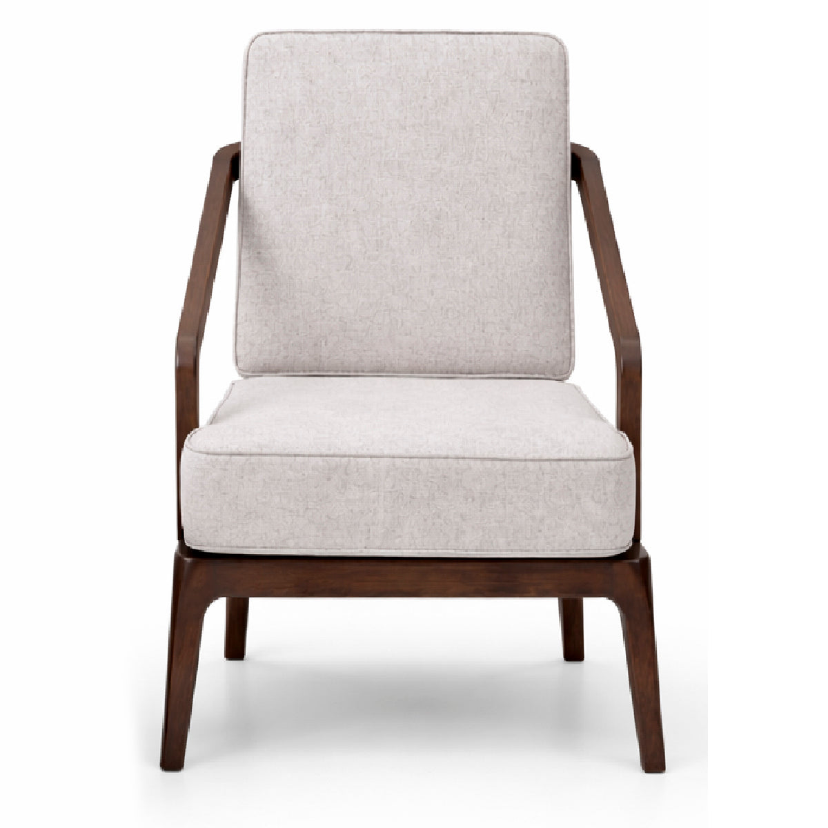 Oaklin Lounge Accent Chair with Ottoman – Upholstered Wooden Armchair & Footrest Set for Living Room - Habitt