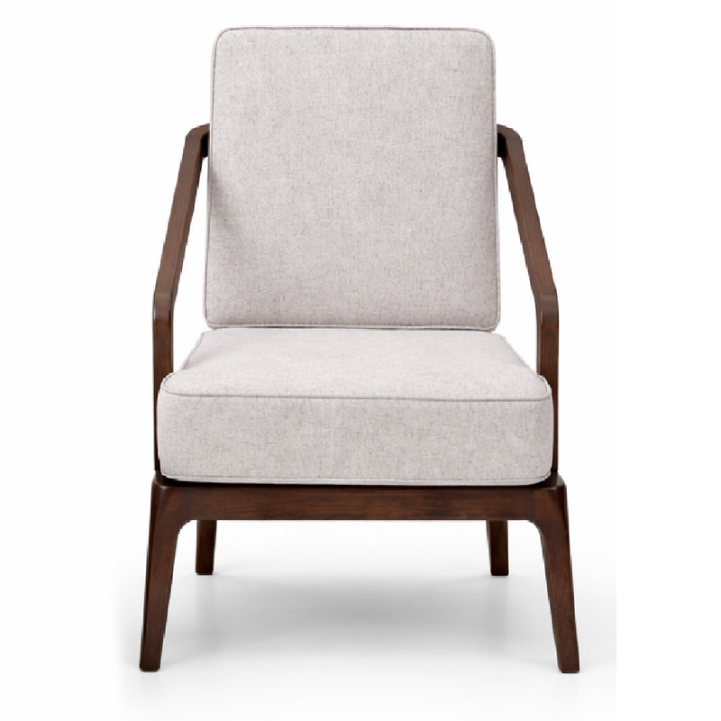 Oaklin Lounge Accent Chair with Ottoman – Upholstered Wooden Armchair & Footrest Set for Living Room - Habitt